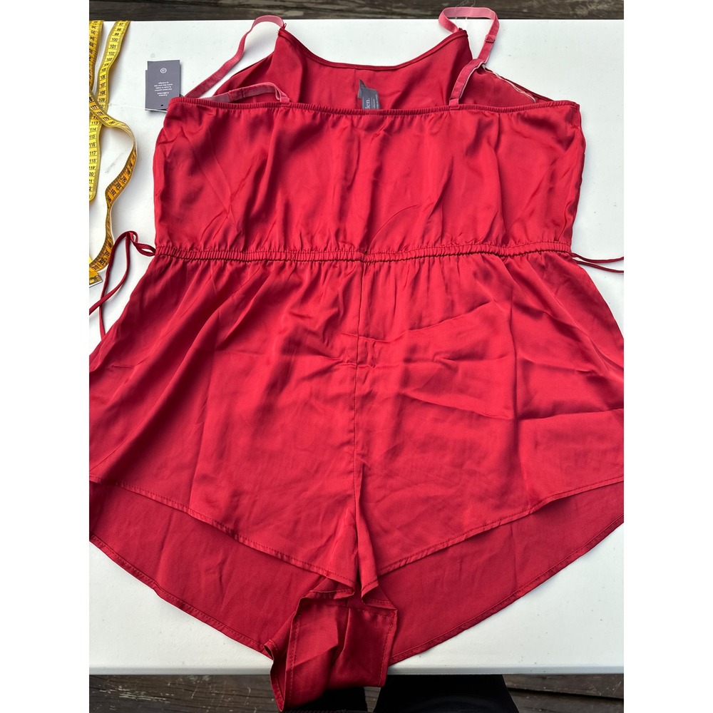 Auden Luxe Satin Romper Red XL Luxury Collection Sleepwear NWT Adjustable Straps